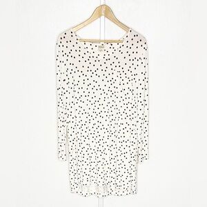Soma | Cream/Black Polkadot Cool Night Long-Sleeve Sleepshirt/Nightgown Sz Large